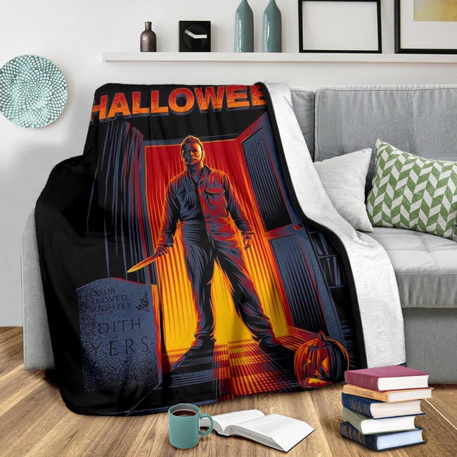 Halloween Michael Myers Fleece Blanket For Bedding Decor 3 - PerfectIvy