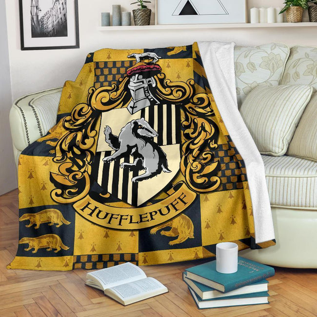 Harry Potter Hufflepuff Fleece Blanket House Badge Fan Gift 2 - PerfectIvy