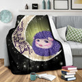 Hedgehog Fleece Blanket I Love You To The Moon And Back 3 - PerfectIvy