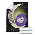 Hedgehog Fleece Blanket I Love You To The Moon And Back 4 - PerfectIvy
