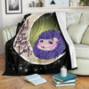 Hedgehog Fleece Blanket I Love You To The Moon And Back 1 - PerfectIvy