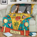 Hippie Van Horse Fleece Blanket Funny Gift For Horse Lover 2 - PerfectIvy