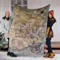 Hogwarts Map Fleece Blanket For Harry Potter Fans Bedding Decor 6 - PerfectIvy