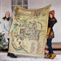 Hogwarts Map Fleece Blanket Custom For Harry Potter Fans 6 - PerfectIvy