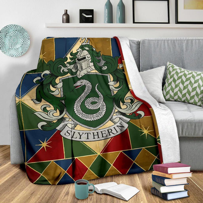 House Badge Slytherin Fleece Blanket Harry Potter Bedding Decor 3 - PerfectIvy