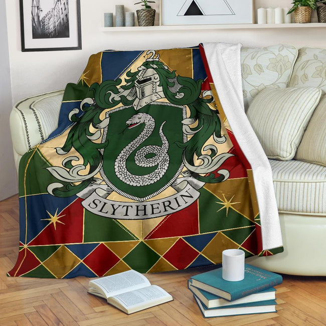 House Badge Slytherin Fleece Blanket Harry Potter Bedding Decor 1 - PerfectIvy