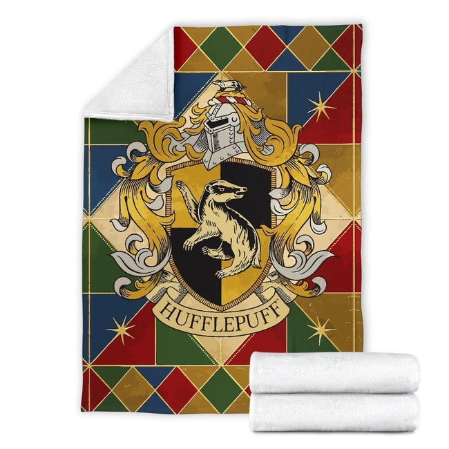 House Hufflepuff Badge Fleece Blanket For Harry Potter Bedding Decor 4 - PerfectIvy