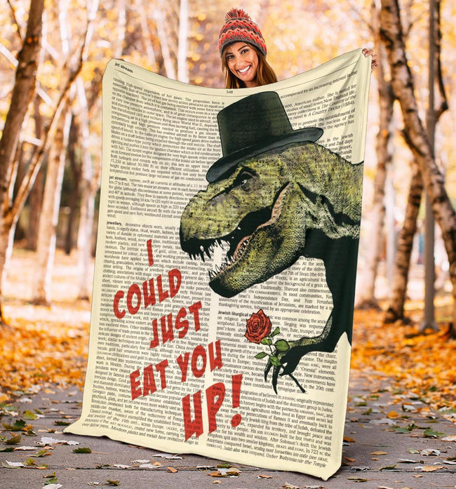 I Could Just Eat You Up T-Rex Fleece Blanket 4 - PerfectIvy
