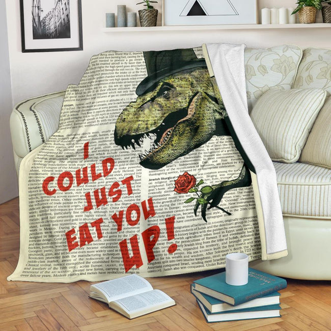 I Could Just Eat You Up T-Rex Fleece Blanket 1 - PerfectIvy