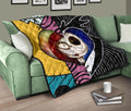 Jack & Sally Love Quilt Blanket Half Face Mixed Gift Idea 10 - PerfectIvy