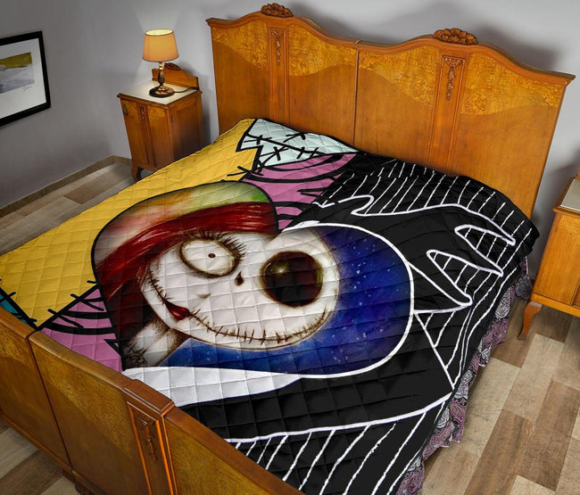 Jack & Sally Love Quilt Blanket Half Face Mixed Gift Idea 11 - PerfectIvy