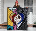 Jack & Sally Love Quilt Blanket Half Face Mixed Gift Idea 3 - PerfectIvy