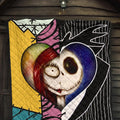 Jack & Sally Love Quilt Blanket Half Face Mixed Gift Idea 5 - PerfectIvy