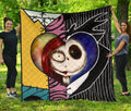 Jack & Sally Love Quilt Blanket Half Face Mixed Gift Idea 1 - PerfectIvy