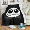 Jack Skellington Face Fleece Blanket Gift Idea 1 - PerfectIvy