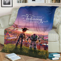 Keep On Believing Cowboy And Buzz Lightning Fleece Blanket 2 - PerfectIvy