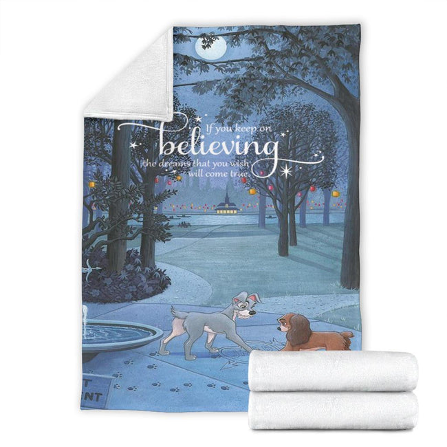 Keep On Believing Lady And The Tramp Fleece Blanket 4 - PerfectIvy