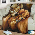 Lady And The Tramp In Love Fleece Blanket 2 - PerfectIvy