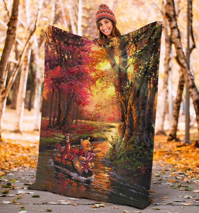 Lake Trip Winnie The Pooh Fleece Blanket Gift Idea 4 - PerfectIvy