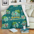 Let's Go Bulbasaur Pokemon Fleece Blanket Funny Gift For Fan 2 - PerfectIvy