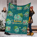 Let's Go Bulbasaur Pokemon Fleece Blanket Funny Gift For Fan 6 - PerfectIvy