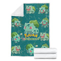 Let's Go Bulbasaur Pokemon Fleece Blanket Funny Gift For Fan 7 - PerfectIvy