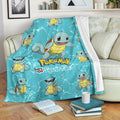 Let's Go Squirtle Pokemon Fleece Blanket Funny Gift Idea 2 - PerfectIvy