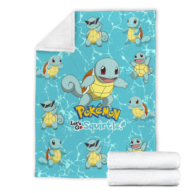 Let's Go Squirtle Pokemon Fleece Blanket Funny Gift Idea 7 - PerfectIvy