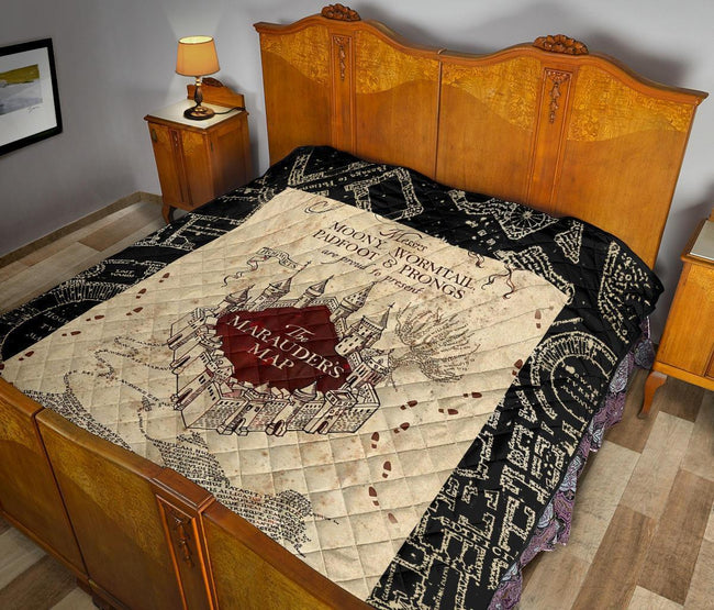 Marauders Map Quilt Blanket For Harry Potter Fan Gift 11 - PerfectIvy