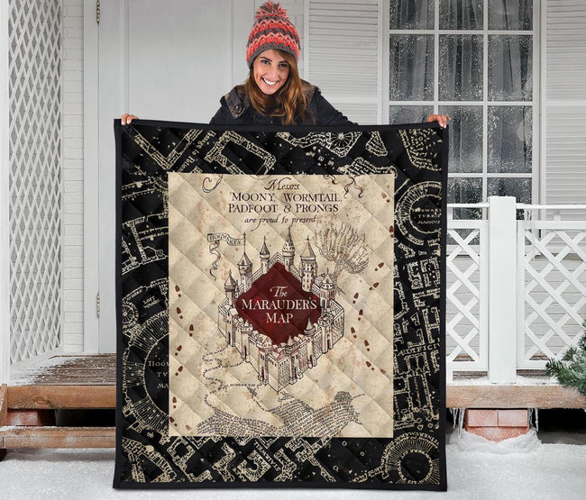 Marauders Map Quilt Blanket For Harry Potter Fan Gift 3 - PerfectIvy