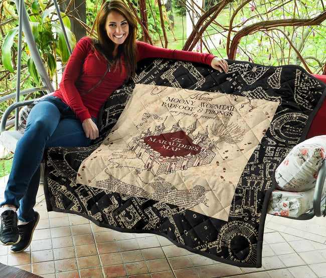 Marauders Map Quilt Blanket For Harry Potter Fan Gift 7 - PerfectIvy