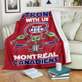 Montreal Canadiens Baby Yoda Fleece Blanket The Force Strong 2 - PerfectIvy