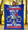 New York Rangers Baby Yoda Fleece Blanket The Force Strong 1 - PerfectIvy