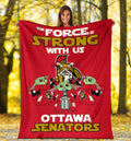 Ottawa Senators Baby Yoda Fleece Blanket The Force Strong 1 - PerfectIvy