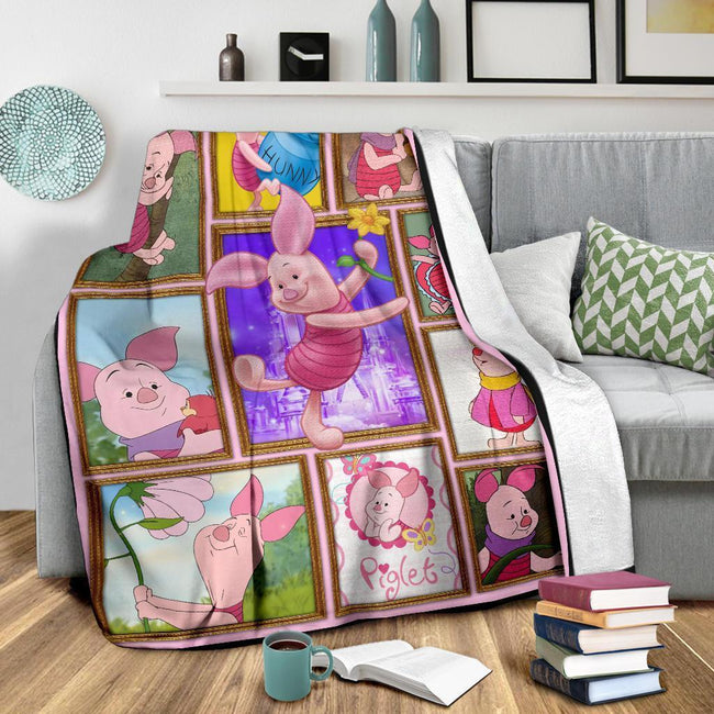 Piglet Fleece Blanket Winnie The Pooh Friends Fan Gift Idea 4 - PerfectIvy