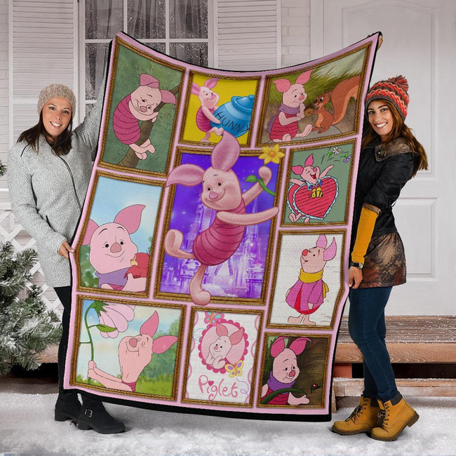 Piglet Fleece Blanket Winnie The Pooh Friends Fan Gift Idea 6 - PerfectIvy