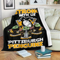 Pittsburgh Penguins Baby Yoda Fleece Blanket The Force Strong 2 - PerfectIvy