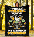 Pittsburgh Penguins Baby Yoda Fleece Blanket The Force Strong 1 - PerfectIvy