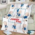 Porky Pig Fleece Blanket Looney Tunes Cartoon Fan 3 - PerfectIvy