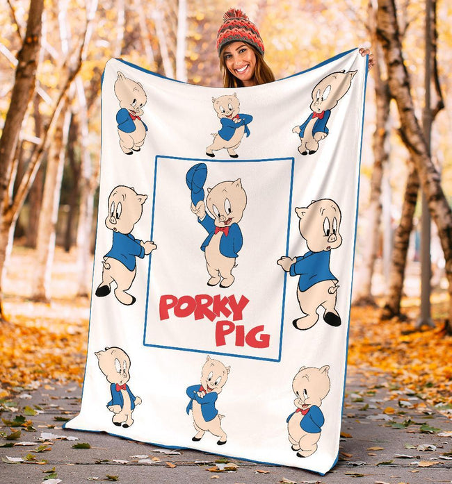 Porky Pig Fleece Blanket Looney Tunes Cartoon Fan 5 - PerfectIvy