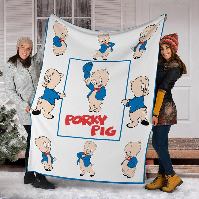 Porky Pig Fleece Blanket Looney Tunes Cartoon Fan 6 - PerfectIvy