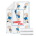 Porky Pig Fleece Blanket Looney Tunes Cartoon Fan 7 - PerfectIvy