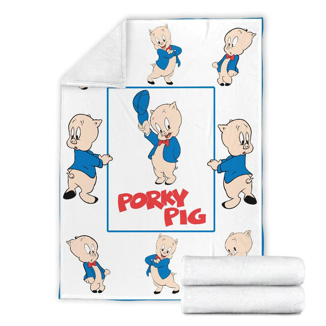Porky Pig Fleece Blanket Looney Tunes Cartoon Fan 7 - PerfectIvy