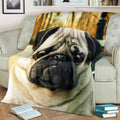 Pug Face Fleece Blanket Funny Dog Pug Gift Idea 2 - PerfectIvy