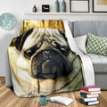 Pug Face Fleece Blanket Funny Dog Pug Gift Idea 3 - PerfectIvy
