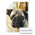 Pug Face Fleece Blanket Funny Dog Pug Gift Idea 4 - PerfectIvy