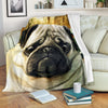 Pug Face Fleece Blanket Funny Dog Pug Gift Idea 1 - PerfectIvy