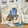 Silhouette Lyric Beauty & The Beast Fleece Blanket Bedding Decor 1 - PerfectIvy