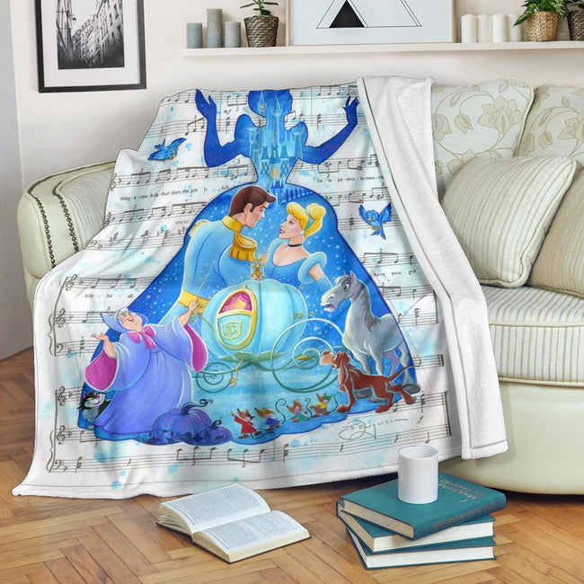 Song Lyric Cinderella Fleece Blanket For Bedding Decor 2 - PerfectIvy