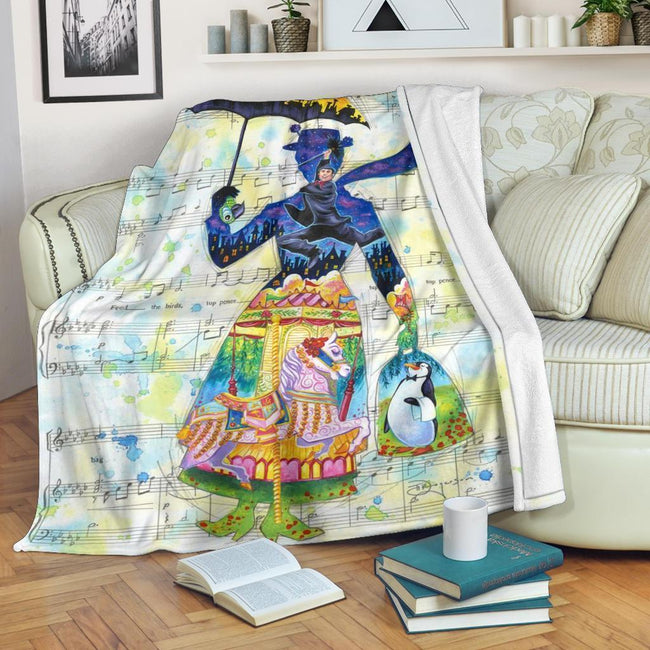 Song Lyric Mary Poppins Fleece Blanket For Bedding Decor 2 - PerfectIvy